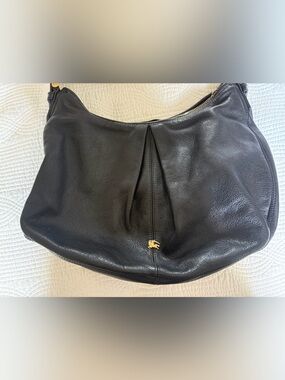 Burberry Black Leather Malika Hobo Bag